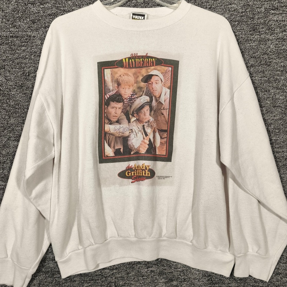 Vintage 1994 Andy Griffith Show‎ Men of Mayberry Tultex Sweatshirt White 2XL 90s